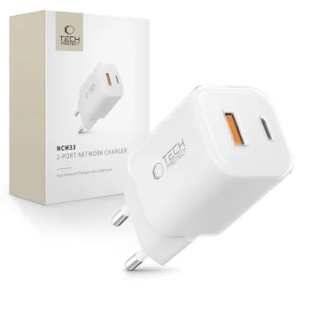 Tech-Protect NCM33W 2-port PD30W/QC3.0 wall charger - white