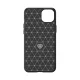 Lankstus dėklas iPhone 15 Plus Carbon Case su anglies pluošto raštu, mėlynas
