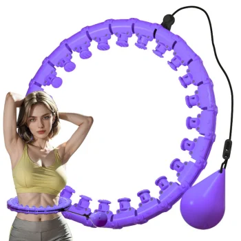 Masažinis lankas Hula Hoop su svoriu, reguliuojamas, violetinis
