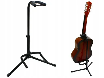 Reguliuojamas gitaros stovas, juodas
