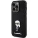 Karl Lagerfeld dėklas iPhone 15 Pro telefonui, Silicone Ikonik Metal Pin, juodas