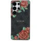 Guess Leather 4G Flowers MagSafe dėklas Samsung Galaxy S25 Ultra, juodas