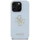 Guess PU Grained Big 4G dėklas iPhone 16 Pro Max telefonui, mėlynas