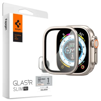 Spigen Glas.tR Slim Pro apsauginis stiklas Apple Watch Ultra (49mm), smėlinis