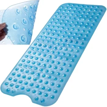 Ruhhy 23646 Anti-Slip Bath Mat, 100 x 40 cm, Blue