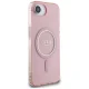 Guess IML Glitter Circle MagSafe dėklas iPhone 16e, rožinis