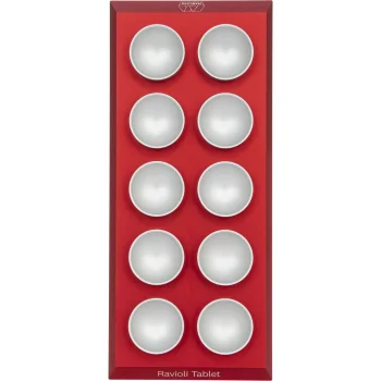 Marcato Ravioli Tablet raviolių gaminimo forma su kočėlu, raudona