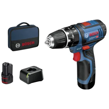 Akumuliatorinis smūginis gręžtuvas-suktuvas Bosch GSB 12V-15 (2x 2.0 Ah)