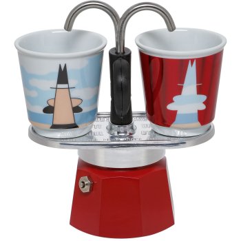 Bialetti Mini Express Magritte kavos rinkinys, raudonas