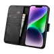 iCarer atverčiamas odinis dėklas iPhone 14 Plus 2in1 su RFID apsauga, juodas (WMI14220727-BK)