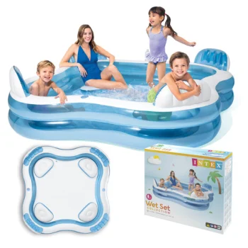 Pripučiamas sodo baseinas su kėdutėmis Intex 56475, 229x229 cm