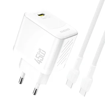 Dudao A28C 45W GaN įkroviklis su USB-C laidu, baltas