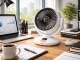 Wireless Oscillating Desk Fan with Timer and 6 Speeds, White