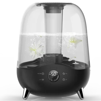 Deerma F327W ultragarsinis oro drėkintuvas, 5L, juodas/skaidrus