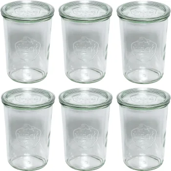 WECK Mold Jar stiklainiai su dangteliais 850 ml, 6 vnt. komplektas