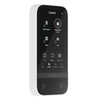Belaidė jutiklinė klaviatūra Ajax KeyPad TouchScreen, balta