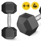 4FIZJO HEX Steel Dumbbell 10 kg, Black