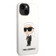 Karl Lagerfeld dėklas iPhone 14 Plus telefonui, Silicone Ikonik, baltas