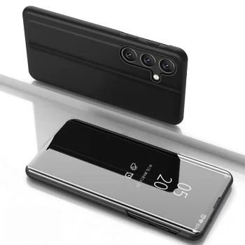 Clear View Flip Case for Samsung Galaxy S25+ - Black
