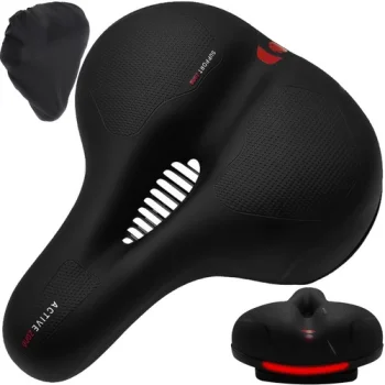 Trizand 00020987 Bicycle Saddle with Suspension and Cover, Black
