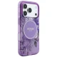 Guess IML Flowers Pearl Strap MagSafe case for iPhone 18 Pro / 17 Pro, purple