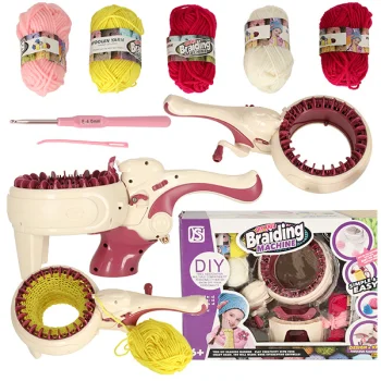 Children's DIY knitting kit + knitting machine, white