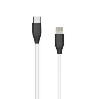 Extra Digital silikoninis laidas USB Type-C - Lightning, 1m, baltas