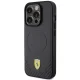 Ferrari dėklas iPhone 15 Pro telefonui Carbon Metal Logo MagSafe, juodas