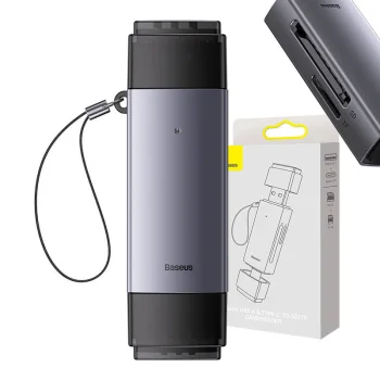 Atmišties kortelių skaitytuvas Baseus Lite Series USB ir USB-C