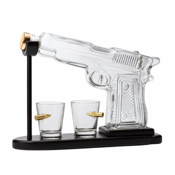 Gun Decanter and 2 Glasses Set, 220 ml