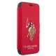Apple iPhone 12 / 12 Pro 6.1\" US Polo Embroidery Collection Book Case Cover (USFLBKP12MPUGFLRE), Red