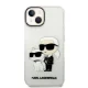 Karl Lagerfeld Glitter Karl&Choupette dėklas iPhone 14 / 15 Plus, skaidrus