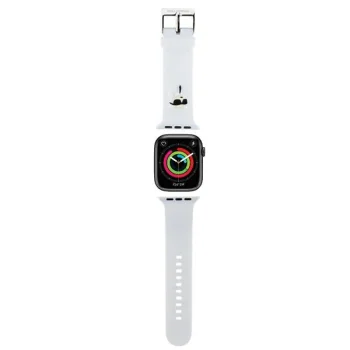 Karl Lagerfeld 3D Rubber Karl Head dirželis Apple Watch 42/44/45/49mm, baltas