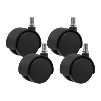 Plastic Caster Wheels with M8 Threaded Stem, Set of 4