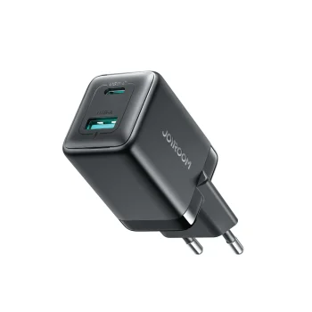 Sieninis įkroviklis Joyroom JR-TG8 GaN 45W USB-C + USB-A, juodas