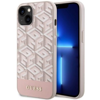 Guess iPhone 14 Plus Case GCube Stripes MagSafe, Pink
