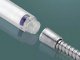 Shower Head with Turbine and Replaceable Filter, Silver/Blue