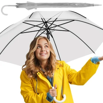 Malatec Transparent Automatic Umbrella, White