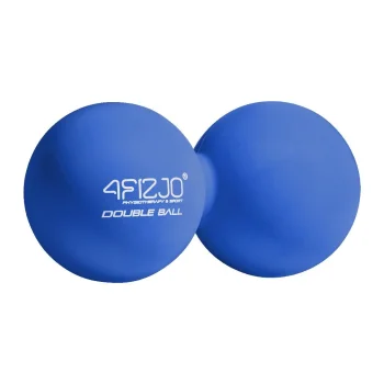 Dvigubas masažo kamuoliukas 4Fizjo Double Ball, 13,5 x 6,5 cm, mėlynas