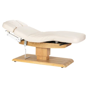 Elektrinė SPA kušetė Sillon Relax, kreminė su šviesios medienos pagrindu