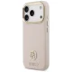 Guess dėklas iPhone 17 Pro telefonui Grained PU Strass Logo MagSafe, rožinis