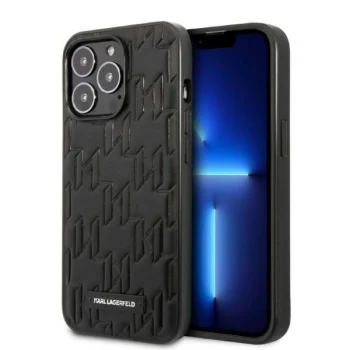 Karl Lagerfeld Monogram Plaque dėklas, skirtas iPhone 13 Pro Max, juodas