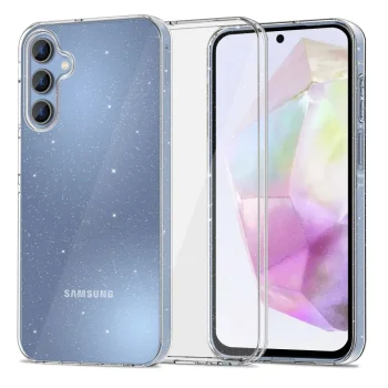 Tech-Protect FlexAir dėklas, skirtas Samsung Galaxy A35 5G, Clear-Glitter