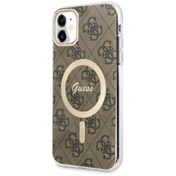 Guess dėklas iPhone 11 telefonui 4G MagSafe, rudas