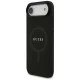 Guess Saffiano Classic Logo MagSafe dėklas telefonui iPhone 17 Air, juodas