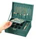 Velvet Jewelry Box Organizer with Drawer, Green