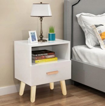 Modernhome WYJ-258 naktinis staliukas su stalčiumi, baltas