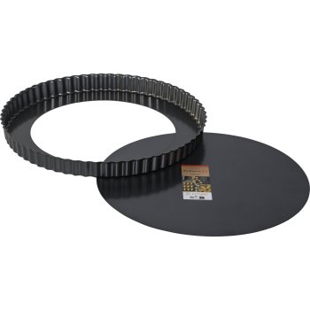 De Buyer nesvylanti tartos kepimo forma su išimamu dugnu, 32 cm, pilka
