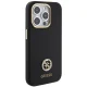 Guess Silicone Logo Strass 4G dėklas telefonui iPhone 15 Pro Max 6.7\", juodas