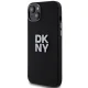 DKNY dėklas, skirtas iPhone 15 Plus, HC Silicone w Stack Metal Logo, juodas